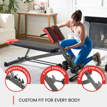 Load image into Gallery viewer, FF Finer Form Multi-Functional Weight Bench for Full All-in-One Body Workout – Adjustable Workout Bench Press for Home Gym, Fitness equipment for Back HyperExtension, Roman Chair Exercise, Sit up
