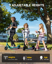 Load image into Gallery viewer, Electric Scooter for Kids 8-12, Adjustable Handlebar Height for Riders 3.9-5.2 ft, 132 lbs, Up to 40 min Continuous Time, Black
