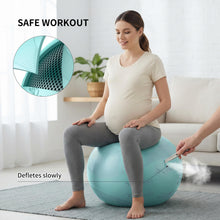 Load image into Gallery viewer, FITMIND Extra Thick Yoga Ball with Training Instruction, Anti-Burst Slip Resistant Exercise Ball -BLUE

