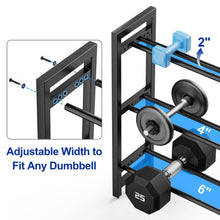 Load image into Gallery viewer, Dumbbell Rack 3-Tier Weight Stand Dumbbell Storage 50In Length For Home Gym Adjustable Spacing
