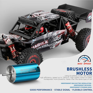 V2 RC Car, 1:12 Scale Remote Control Car, 4WD 75km/h High Speed Racing Truck, 2.4GHz All Terrain Off Road RC Truck