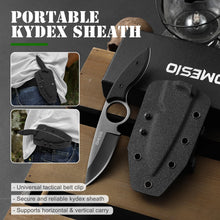 Load image into Gallery viewer, Omesio Fixed Blade Knife Set 420 Stainless Steel Tactical Survival EDC Full Tang Knife for Hunting Hiking Men, ABS Anti-Slip Handle, Ideal for Gifting, Full Black

