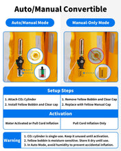 Load image into Gallery viewer, Owntop Automatic/Manual Inflatable Vest, Manual Convertible Option, Low Profile, Zipper Closure, Inflatable Fishing Jacket for Kayaking, Boating and Fishing, 24g CO2 Cylinder Included
