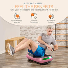 Load image into Gallery viewer, Lifepro Rumblex 4D Curved Vibration Plate Exercise Machine — Triple Motor, 7 Modes &amp; 60 Speeds Vibrating Platform Machine — Full Body Vibration Plate for Lymphatic Drainage &amp; at Home Workout
