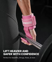 Load image into Gallery viewer, DMoose Fitness Weight Lifting Hooks (Pair) for Deadlifts (All Pink)
