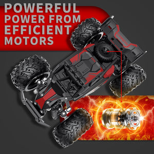 Remote Control Car, 2.4GHz 20-25KM/H Variable Speed Turbo 2-Speed Acceleration High Speed RC Car, 1:16 Off-Road Monster Truck