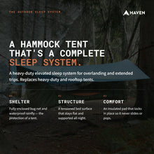 Load image into Gallery viewer, Haven Safari Lay-Flat Hammock Tent (Southwest) – Heavy-Duty Canvas Hammock Tent with Insulated Pad – Ultimate Camping Hammock for Comfort (Incl. Rainfly &amp; Bug Net)
