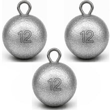 Load image into Gallery viewer, MLYLM 3 Pack 12 oz Cannonball Sinkers — Heavy Downrigger Ball 3/4 lb Lead Trolling Weights for Deep King Salmon Lake Trout Tuna, Great Lakes Pacific Charter Tackle Saltwater Trolling
