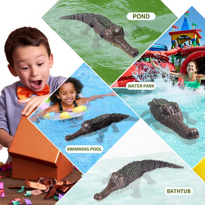 Remote Control Crocodile Toys, RC Shark Pool Toys for Kids Ages 4-8, 2.4GHz Remote Control Alligator Water Toys