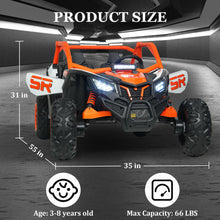 Load image into Gallery viewer, 24V 7AH 2 Seater Power Wheels for Big Kid, 25&quot; 4WD Largre Kids&#39; Electric Vehicles with Remote Control for Girls &amp; Boys, Orange

