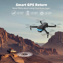 Load image into Gallery viewer, GPS Drone with EIS 2K Camera for Adults, 7.22 inch Screen on Remote Controller,FPV RC Drones with Al Track&amp;Night Shot with Professional GPS,Auto Return Follow Me for Beginner,Long Range Transmission, 2 Batteries 64min Flight Time,Handbag Under 249g
