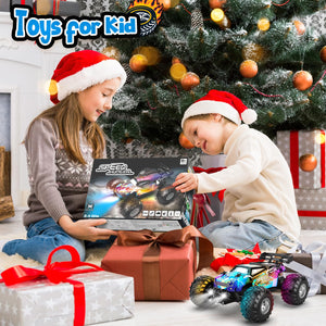 Remote Control Car, All Terrain Remote Control Truck for Boy, 2.4GHz Rc Car with Bodylight and Two Rechargeable Batteries