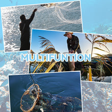 Load image into Gallery viewer, 3 Pcs Foldable Fishing Net Accessories :Fishing Cast Net with Heavy Duty Real Zinc Sinker Weights丨 Fishing Landing Net with Telescoping Pole Handle 丨Crab Crayfish Shrimp Crab Trap
