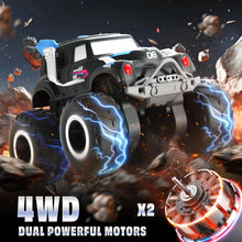 Load image into Gallery viewer, Remote Control Monster Truck - Amphibious Remote Control Car for Kids, All Terrain 4WD Off-Road RC Trucks with 2 Rechargeable Batteries
