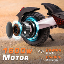 Load image into Gallery viewer, Electric Scooter for Adults with Storage Bag &amp; 2 Chargers, 1600/800W Motor, 10&#39;&#39; Solid Tires, Up to 31 Miles Long Range &amp; 28 Mph, 440LBS Max Load
