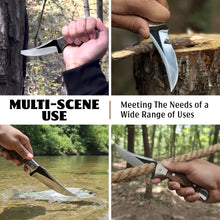Load image into Gallery viewer, 9 Inch Fixed Blade Hunting Knife with Leather Sheath, Full Tang Skinning Knife with Walnut Wood Handle, Razor Sharp Stainless Steel Bushcraft Knife for Camping, Survival &amp; Outdoor Hunting Gear
