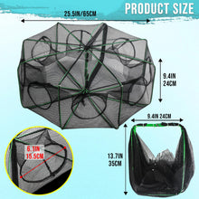 Load image into Gallery viewer, Synceduo Crab Trap Crawfish Minnow Trap, 2PCS Foldable Fishing Bait Net for Blue Crabs Lobster Shrimp Crawfish with Rope and Crabbing Equipment, 10 Holes
