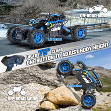 Load image into Gallery viewer, 1:12 Large Remote Control car for Boys Kids with Lifting Function,4WD RC Cars Electric Monster Truck Toy Gifts 4X4 Off-Road (Blue)
