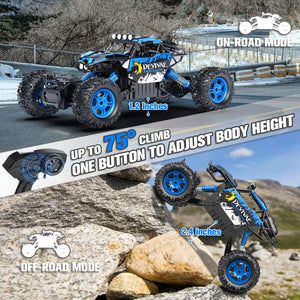 1:12 Large Remote Control car for Boys Kids with Lifting Function,4WD RC Cars Electric Monster Truck Toy Gifts 4X4 Off-Road (Blue)