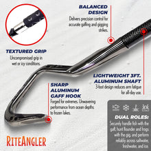 Load image into Gallery viewer, Rite Angler Fishing Gaff Hook - Carbon Fiber - Black
