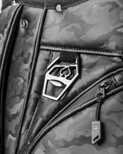 Load image into Gallery viewer, Pins &amp; Aces Cart Bag Black Camo - 15-Way, Full Length Dividers, Single Strap - Velvet Lined
