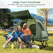 Load image into Gallery viewer, S AFSTAR 2-Person Tent Cot, 5-in-1 Camping Tents with Air Mattress &amp; Air Pillow, Sleeping Bag, Camping Cot, Sunshade &amp; Wheeled Bag, Off The Ground Tent, Elevated Tent Cot for Camping Hiking Travel
