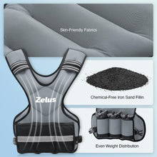 Load image into Gallery viewer, ZELUS Weighted Vest for Men and Women, Adjustable Body Weight Vest Exercise Set for Workouts, 4-10lb/11-20lb/20-32lb with 6 Ironsand Weights for Cardio Strength Training Walking Jogging, 20-32lb, Gray
