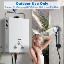 Load image into Gallery viewer, Outdoor Propane Tankless Water Heater - 6L 1.58 GPM Portable Gas Water Heater with Handle &amp; Overheating Protection, Instant Hot Water for RV Cabin Camping Boat Barn
