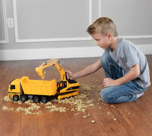 Load image into Gallery viewer, Toy To Enjoy Construction Toys - Excavator &amp; Dump Truck Toy for Kids (Set of 2) – Moveable Claw &amp; Lifting Back – Garbage Truck &amp; Bulldozer Digger
