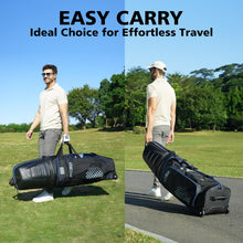 Load image into Gallery viewer, Golf Travel Bags for Airlines with Wheels, Hard Case Top and 1680D Heavy Duty Oxford Protect Golf Clubs, Lightweight and Easy to Maneuver, Black and Blue
