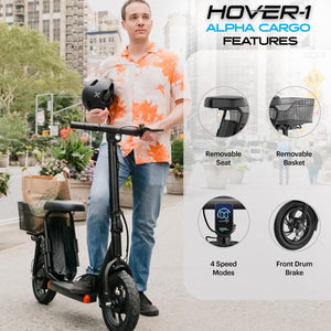 Cargo Foldable Electric Scooter with 300W Brushless Motor, 16 mph Max Speed, 12” Tires, and 15 Mile Range Commuter Scooter