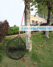 Load image into Gallery viewer, Facikono Large Rubber Fishing Net Heavy Duty Extra Large Landing Net for Saltwater Aluminum Fishing Net Telescoping Handle with 6pcs Soft Jig Swimbait, Extends to 72-94in
