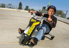 Load image into Gallery viewer, Razor Power Rider 360 9 MPH Drifting Trike Ride-On Electric Powered Tricycle, Black, Yellow
