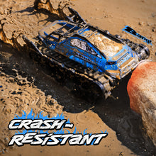 Load image into Gallery viewer, Amphibious Remote Control Car, Waterproof Shark Monster Truck, 360° Rotating Tank, Full Throttle, Blue

