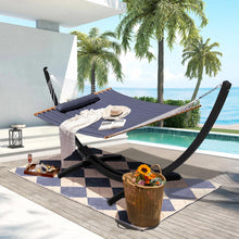 Load image into Gallery viewer, Lazy Daze 13 Ft Double Quilted Hammock with Curved Steel Black Stand
