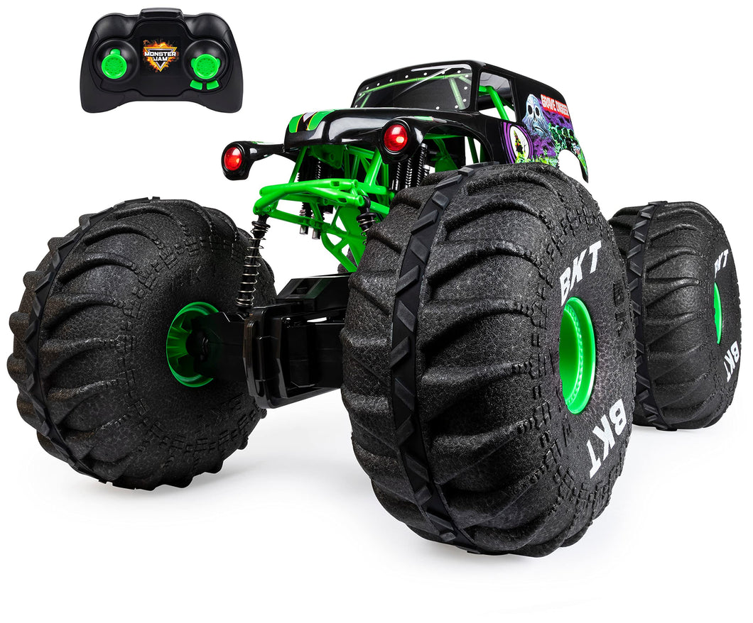Monster Jam, Official Mega Grave Digger All-Terrain Remote Control Monster Truck with Lights, 1:6 Scale, Kids Toys