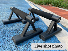 Load image into Gallery viewer, SELEWAERE Metal Parallettes Floor Workout Push Up Handles Non-Slip Pushup Bars Handstand Bars for Calisthenic Fitness Sturdy Steel Tubing with NBR Foam Covered Grip, Load up to 600 lbs
