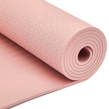 Load image into Gallery viewer, Amazon Basics 0.25-inch Thick TPE Exercise Yoga Mat with Carrying Strap, Rose

