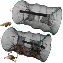 Load image into Gallery viewer, DTUQXY Large 2 Sets Professional Collapsible Crab Trap for Blue Crabs, Minnow Fish Trap with Double-Layer Mesh, Foldable Design for Saltwater &amp; Freshwater Fishing, Easy Storage &amp; Carry
