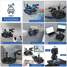 Load image into Gallery viewer, Smart Robot Car Kit with Robotic Arm HD Camera for Mega 2560, Utility Intelligent Tank Chassis Robotics Vehicle
