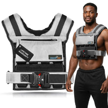 Load image into Gallery viewer, Gymnastics Power - Weighted Vest 6lb, 10lb, 12lb, 25lb, 35lb, 45lb, 60lb Removable Iron Weights for Men and Women Workout for Calisthenics and Fitness Sport Training (35 LB - Gray)
