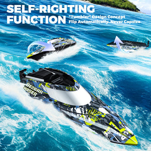 Remote Control Boats - Fast Speed RC Boat 32+ KPH with A Portable Suitcase for Lakes & Pools & Salt Water, Summer Toys for Adults and Kids