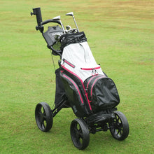 Load image into Gallery viewer, FLAGTAG Golf Push Cart 4 Wheels,Folding Golf Cart, Golf Pull cart with Cup Holder,Umbrella Holder,Cooler Bag, Foldable with one-Click,Handle Height Adjustable,Drink Holder,Walking Push cart
