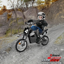 Load image into Gallery viewer, Dirt Rocket Off-Road Motocross Bike–36V Electric Ride-On, Up to 17 mph, Front &amp; Rear Suspension, Hand-Operated Dual Brakes
