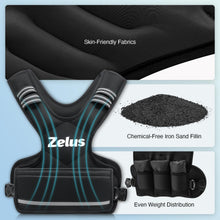 Load image into Gallery viewer, ZELUS Weighted Vest for Men and Women | 4-10lb/11-20lb/20-32lb Vest with 6 Ironsand Weights for Home Workouts | Adjustable Body Weight Vest Exercise Set for Cardio and Strength Training (4-10 lb.)
