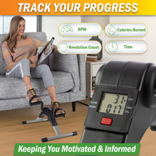 Load image into Gallery viewer, Under Desk Bike Pedal Exerciser with Calorie Tracker and Adjustable Resistance - Gray
