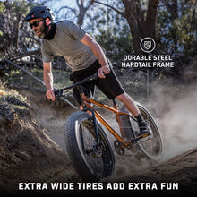 Load image into Gallery viewer, Fat Tire Mountain Bike for Adult Men Women, 26-Inch Wheels, Mechanical Disc Brakes, 17-Inch Steel Hardtail Frame, 7-Speed, Copper
