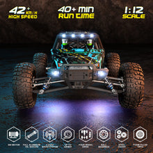 Load image into Gallery viewer, Remote Control Truck 1:12 Scale RC Buggy 550 Motor Upgrade Version 42KM/H High Speed RC Cars, Electric Powered 4X4 Off-Road
