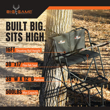 Load image into Gallery viewer, BIG GAME Big Buddy 2-Person Ladder Whitetail Deer Elk Mule Above Hunting Outdoors Flex-Tek Seats 16' Tall Tree Stand
