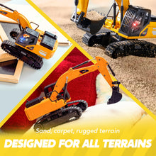 Load image into Gallery viewer, Remote Control Excavator Toys for Boys, 2.4Ghz RC Play Excavator with Light, Construction Toys
